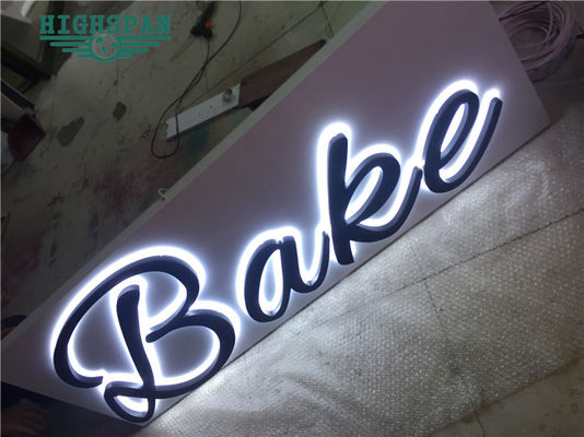 লেজার কাট ব্যাকলিট লেটার সাইন বোর্ড 12V স্টেইনলেস স্টীল সাইনেজ লেটার