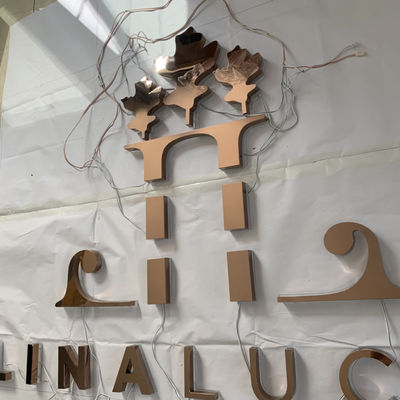 ই এম ইলুমিনেটেড লাইটেড চ্যানেল লেটার সাইন ব্যাকলিট মিরর পোলিশ