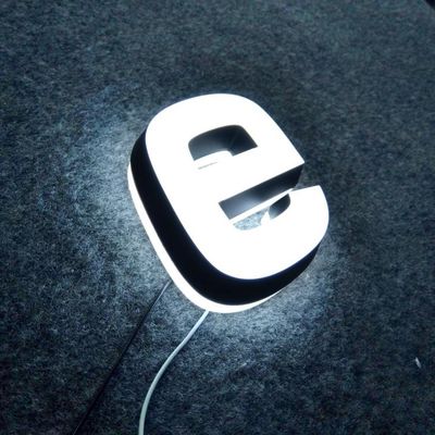 ডাবল ফেস লাইটিং এলইডি এক্রাইলিক লেটার স্টেইনলেস স্টিল লেটারিং সাইনেজ AC110V-240V