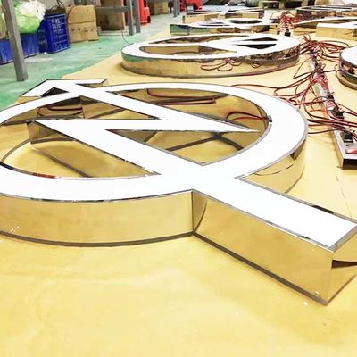 স্টেইনলেস স্টীল লোগো দৈত্য লাইট আপ অক্ষর ইভেন্ট সিই ROHS জন্য চিহ্ন