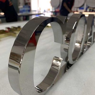 বর্ণমালা পত্র শপফ্রন্ট সাইনেজ সিলভার মিরর 2 সেমি পুরুত্ব মেটাল অক্ষর