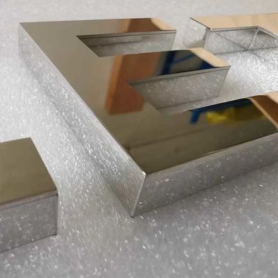 বর্ণমালা পত্র শপফ্রন্ট সাইনেজ সিলভার মিরর 2 সেমি পুরুত্ব মেটাল অক্ষর