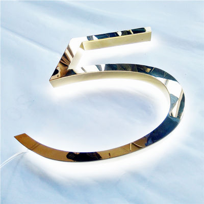 উচ্চ উজ্জ্বলতা গোল্ড ব্রাশ হাউস নম্বর সাইন লেজার কাট সিই RoHS