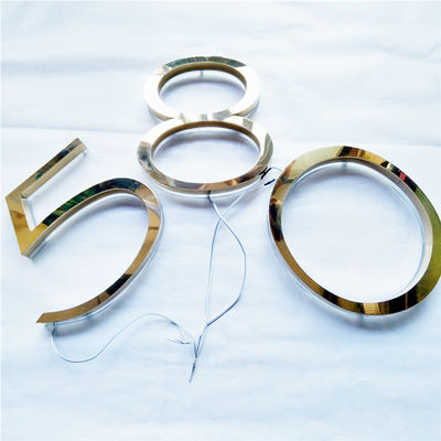 উচ্চ উজ্জ্বলতা গোল্ড ব্রাশ হাউস নম্বর সাইন লেজার কাট সিই RoHS