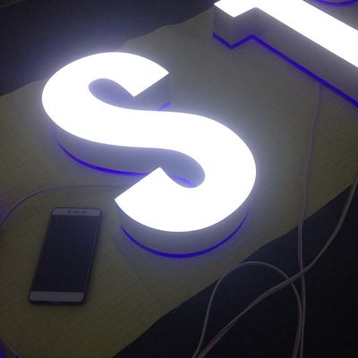 দোকানের জন্য ওয়াল মাউন্ট 3-5 মিমি এক্রাইলিক স্টোরফ্রন্ট সাইন ফ্রন্ট লিট চ্যানেল লেটার