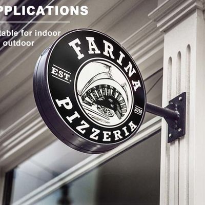 আউটডোর 12V LED বিজনেস রেস্তোরাঁ সাইন বোর্ড কালো পেইন্টিং ডাবল সাইডেড