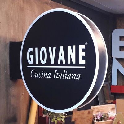 আউটডোর 12V LED বিজনেস রেস্তোরাঁ সাইন বোর্ড কালো পেইন্টিং ডাবল সাইডেড