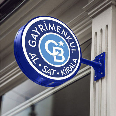 UL রাউন্ড লাইটবক্স সাইন শপ ডেকোর ব্লেড সাইন