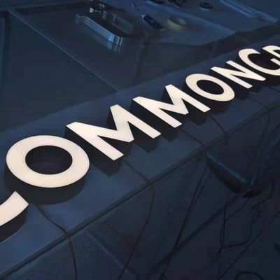 3d স্টেইনলেস স্টীল অক্ষর লোগো সাইন LED বিজনেস শপফ্রন্ট সাইনেজ সিই ROHS