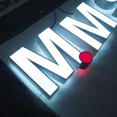 3d স্টেইনলেস স্টীল অক্ষর লোগো সাইন LED বিজনেস শপফ্রন্ট সাইনেজ সিই ROHS