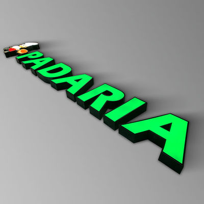 IP65 এমবসড এক্রাইলিক স্টোরফ্রন্ট সাইন ইলুমিনেটেড মেটাল লেটার লোগো