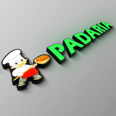 IP65 এমবসড এক্রাইলিক স্টোরফ্রন্ট সাইন ইলুমিনেটেড মেটাল লেটার লোগো