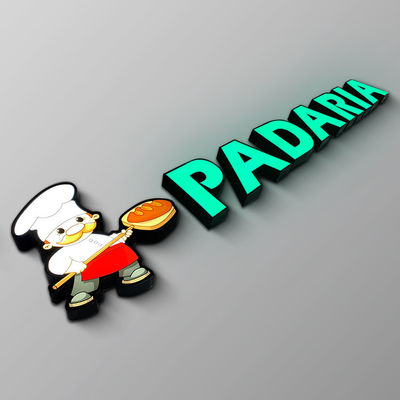 IP65 এমবসড এক্রাইলিক স্টোরফ্রন্ট সাইন ইলুমিনেটেড মেটাল লেটার লোগো