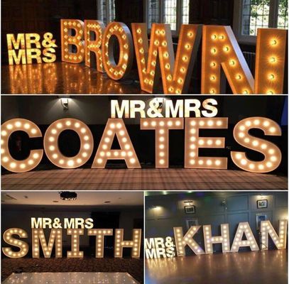 HIGHSPAN ভিনটেজ মার্কি লেটার সাইন 4 ফুট লাইট বাল্ব সহ