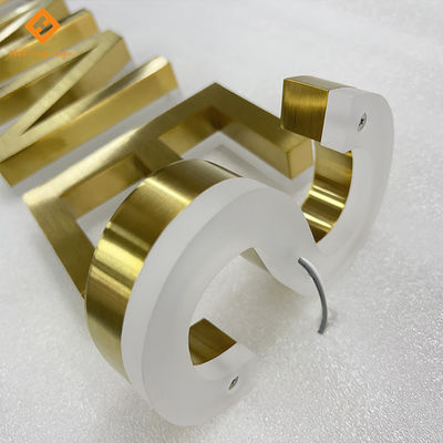 দোকান কোম্পানির নামের জন্য স্টেইনলেস স্টীল রেস্টুরেন্ট সাইন বোর্ড ব্যাকলিট 12VDC