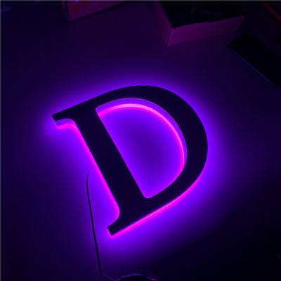 চ্যানেল 3D লেটার সাইন 12v স্টেইনলেস স্টীল মেটাল LED বার সাইন AC110V