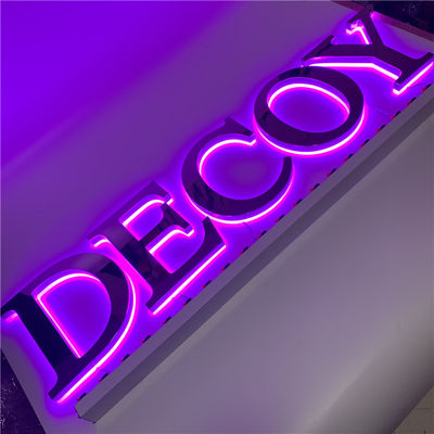 চ্যানেল 3D লেটার সাইন 12v স্টেইনলেস স্টীল মেটাল LED বার সাইন AC110V