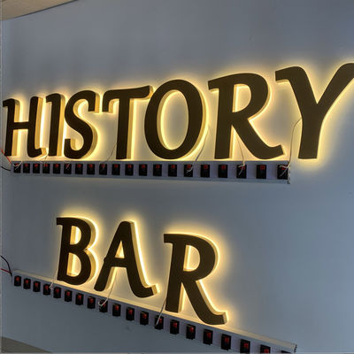 HIGHSPAN রেস্টুরেন্ট সাইন বোর্ড স্টেইনলেস স্টীল ব্যাকলিট সিই ROHS