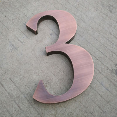 গোল্ড স্টেইনলেস স্টীল 3D লেটার সাইন সহ চমৎকার ফিনিশ মেটাল লেটার নম্বর