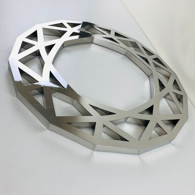 কাস্টমজিড স্টোরফ্রন্ট সিলভার মিরর 3D লেটার সাইন ব্যাকলিট ফ্রন্টলিট