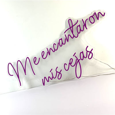 বেগুনি নমনীয় LED নিয়ন সাইন ওয়াল মাউন্ট করা আলোকিত 51200 ঘন্টা