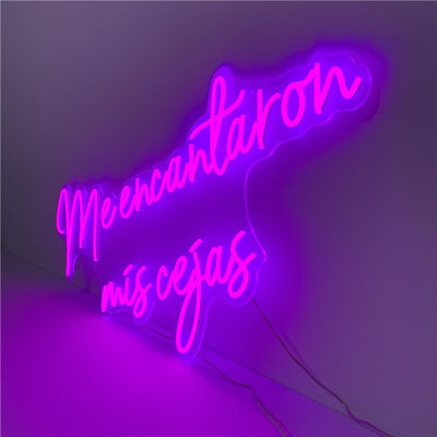 বেগুনি নমনীয় LED নিয়ন সাইন ওয়াল মাউন্ট করা আলোকিত 51200 ঘন্টা