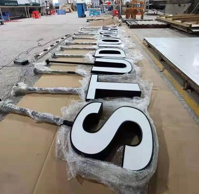 এক্রাইলিক সিলিং মাউন্ট 3D মেটাল লেটার দেয়ালের জন্য কালো পেইন্ট সাইন ইন